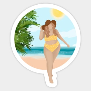 Girl On The Beach 2 Sticker